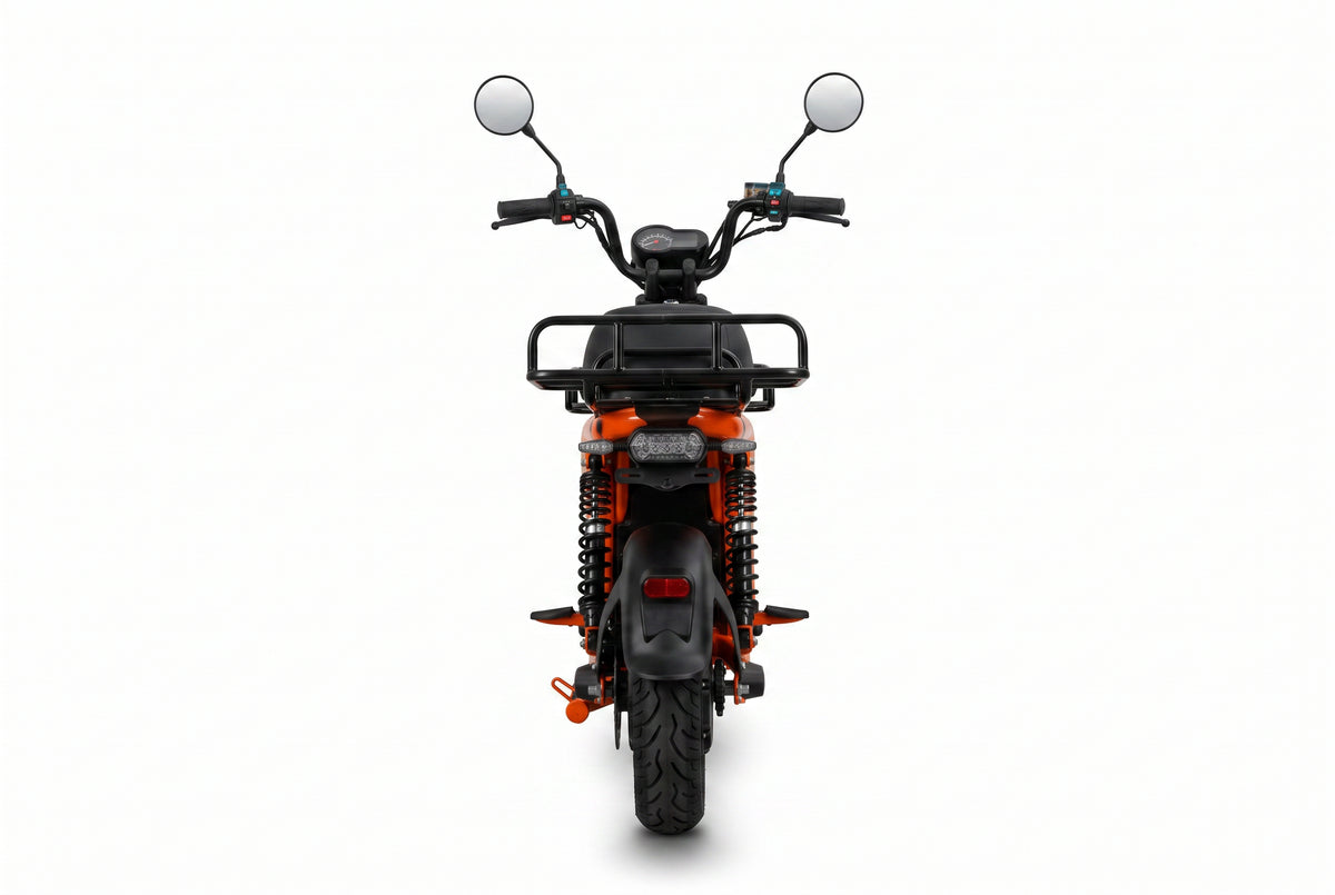 JE-9 – Vista traseira com suporte traseiro e amortecedores