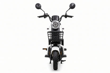 JE-7 – Vista frontal com farol LED circular