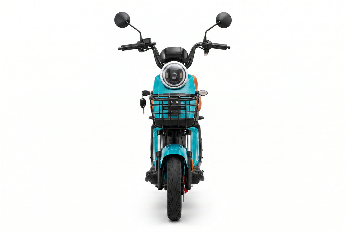 JE-2 – Vista frontal com farol LED circular