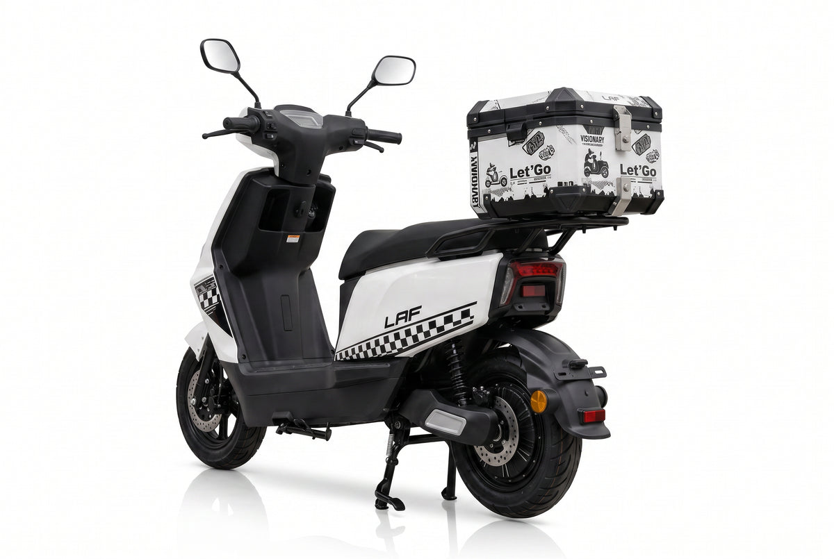 LAF Visionary Scooter – Vista traseira com baú